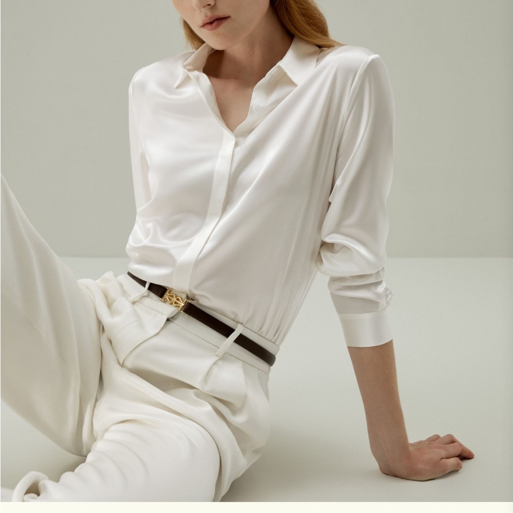 Elegant White Silk Blouse